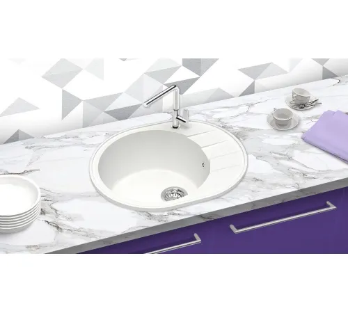 Кухонная мойка Berge BR-6201 белый матовый