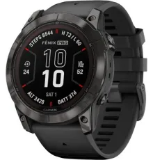 Умные часы Garmin Fenix 7X Pro Sapphire Solar карбоново-серый титан/черный