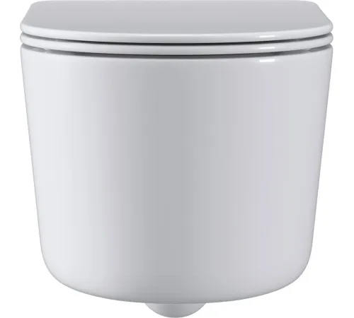 Унитаз подвесной Roxen Simple Compact в комплекте с инсталляцией StounFix Dual Fresh 6 в 1 966428 кнопка: серый бетон