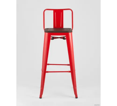 Стул Stool Group TOLIX WOOD со спинкой барный красный глянцевый