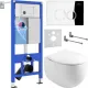 Унитаз подвесной Roxen Egg в комплекте с инсталляцией StounFix Dual Fresh 6 в 1 964032 кнопка: хром глянец