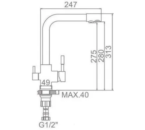 Смеситель Ledeme L4055U-3 серый