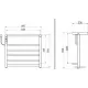 Полотенцесушитель Maxonor PL-TRE03-55-5-3 с полкой серый, подключение слева