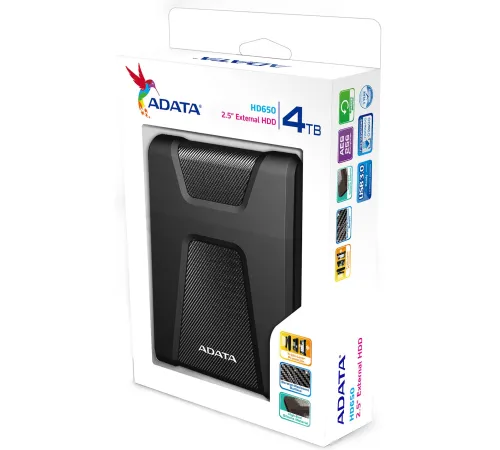 Внешний накопитель ADATA HD650 4TB черный