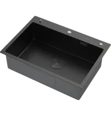 Кухонная мойка ARFEKA ECO AR 700*500 POP-UP BLACK PVD NANO DECOR