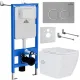 Унитаз подвесной Roxen Cube Bidet One Rimless 6 в 1 StounFix Dual Fresh 569118 кнопка: матовая