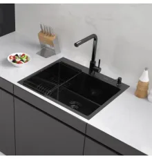 Кухонная мойка ARFEKA ECO AR мойка 600*500, коландер F, дозатор BLACK DECOR MILLET