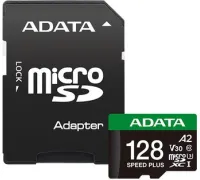 Карта памяти ADATA SPEED PLUS microSDXC 128GB UD128GUI3V30A2SP-RA1 с адаптером