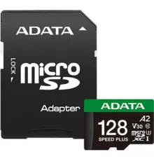 Карта памяти ADATA SPEED PLUS microSDXC 128GB UD128GUI3V30A2SP-RA1 с адаптером