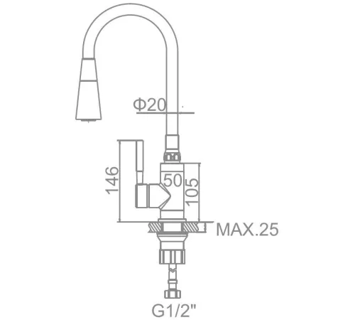 Смеситель Ledeme L4199-3 хром/белый