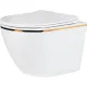 Унитаз подвесной Roxen Antares Gold в комплекте с инсталляцией StounFix Dual Fresh 6 в 1 968092 кнопка: золото глянцевое