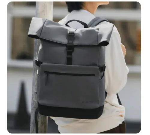 Городской рюкзак Xiaomi Roll Top Casual Backpack BHR9055GL серый/черный