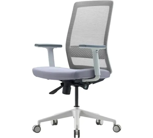 Офисное кресло Bestuhl S30 White Pl без подголовника и рег. подлокотником черная сетка/серая ткань