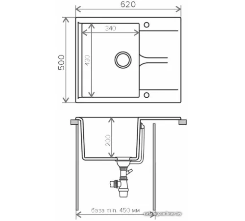 Кухонная мойка Polygran Gals 620 опал 328