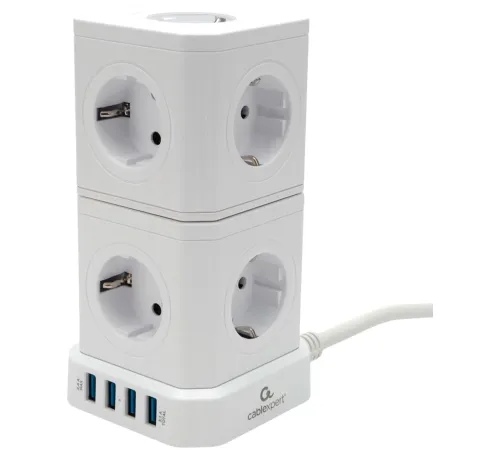 Сетевой фильтр Cablexpert TWR-9-U4-W-2