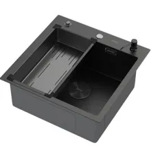 Кухонная мойка ARFEKA Eco AR мойка 500*500 POP-UP, коландер G, дозатор BLACK DECOR
