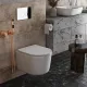 Унитаз подвесной Roxen Simple Compact в комплекте с инсталляцией StounFix Dual Fresh 6 в 1 913681 кнопка: хром глянец