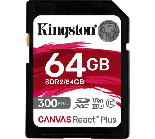 Карта памяти Kingston Canvas React Plus SDXC 64GB SDR2/64GB