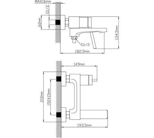 Смеситель Econoce D35 730 EC0732BL черный