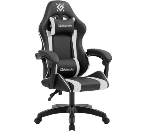 Игровое геймерское кресло Defender Legas черный/белый
