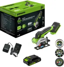 Угловая шлифмашина Greenworks GD24UCS 3402007CUA с 1-им АКБ
