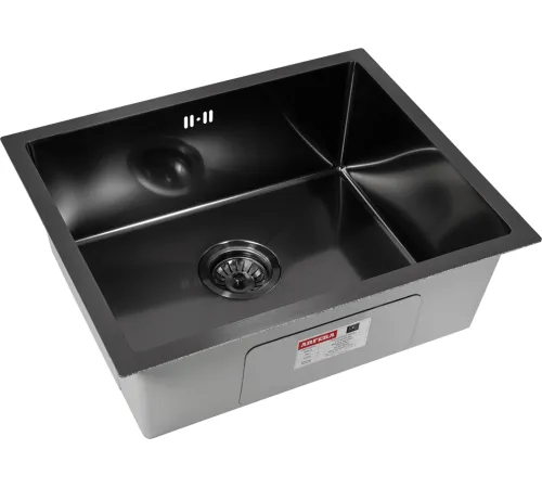 Кухонная мойка ARFEKA ECO AR 550*450 BLACK PVD NANO DECOR MILLET GRAINS