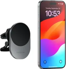 Держатель для смартфона Satechi Qi2 Wireless Car Charger 15W серый космос