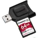 Карта памяти Kingston Canvas React Plus SDXC 64GB MLPR2/64GB с кардридером