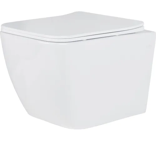 Унитаз подвесной Roxen Cube Bidet One Rimless 6 в 1 StounFix Dual Fresh 506235 кнопка: белый глянец