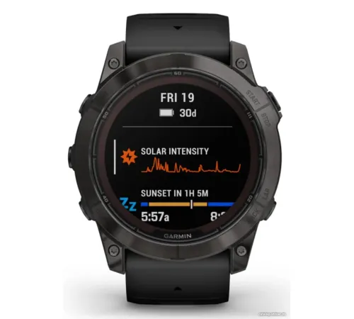 Умные часы Garmin Fenix 7X Pro Sapphire Solar карбоново-серый титан/черный