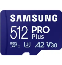 Карта памяти Samsung PRO Plus microSDXC 512GB MB-MD512SA с адаптером