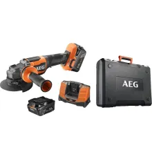Угловая шлифмашина AEG Powertools BEWS 18-125BLPX2-502C 4935480858 с 2-мя АКБ