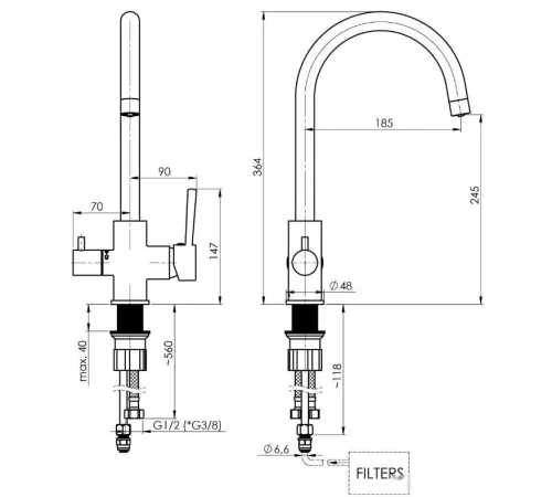 Смеситель Rubineta ULTRA-32 1/2 U32008
