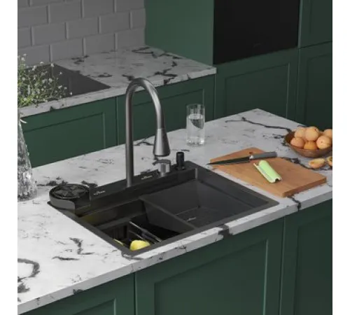 Кухонная мойка Roxen Stage Plus 560250-60B многофункциональная 8 в 1 60*48/графит