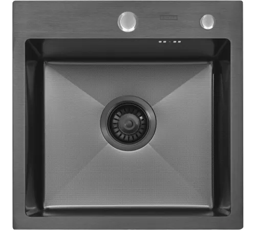 Кухонная мойка ARFEKA ECO AR 450*450 BLACK PVD NANO DECOR MILLET GRAINS настольная