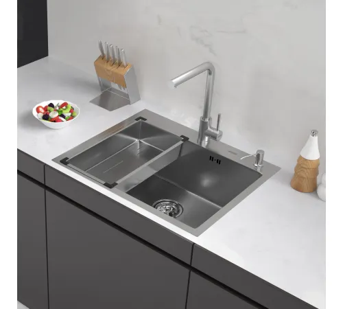 Кухонная мойка ARFEKA Eco AR мойка 600*500, коландер G, дозатор Satin Decor Millet