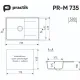 Кухонная мойка Practik PR-M 735-002 слоновая кость