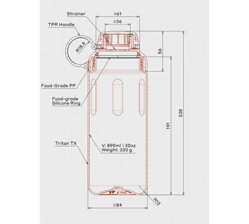 Бутылка для воды Bobber Tritan Bottle-590 590мл темно-бирюзовый