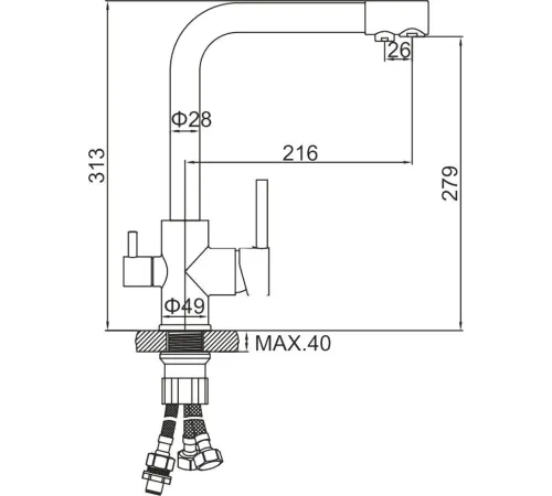 Смеситель Ledeme L4055A-3