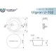 Кухонная мойка Ulgran U-102n 344 ультра-черный
