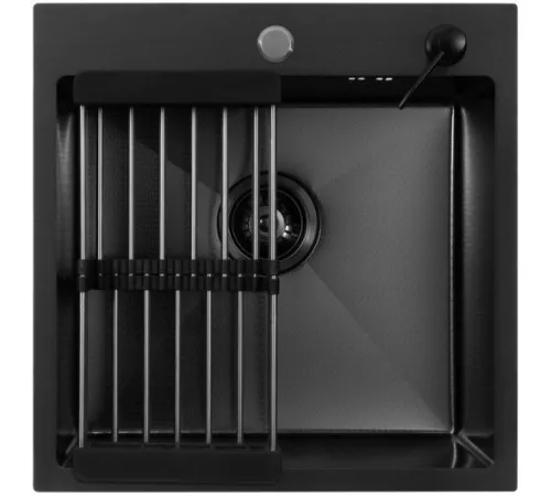 Кухонная мойка Diamond 500*500, коландер, дозатор BLACK DECOR