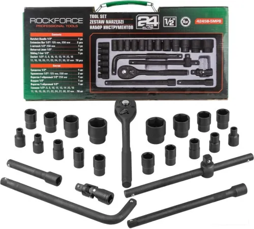 Набор трещотка с головками RockForce RF-4245B-5MPB 24 предмета
