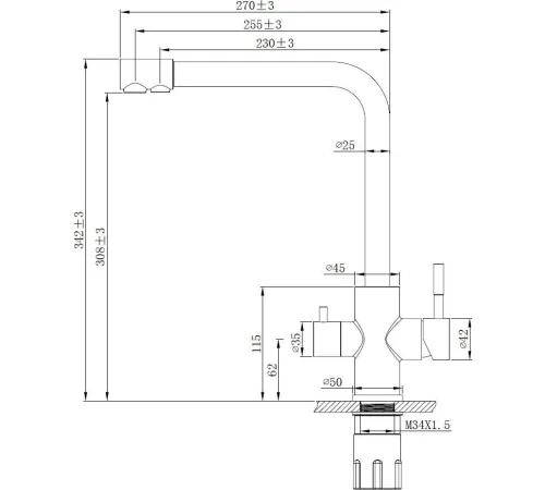 Смеситель Esko Kitchen K24S