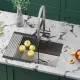 Кухонная мойка Roxen Uno 560210-54-GR сатин/текстурная с ролл-матом и дозатором