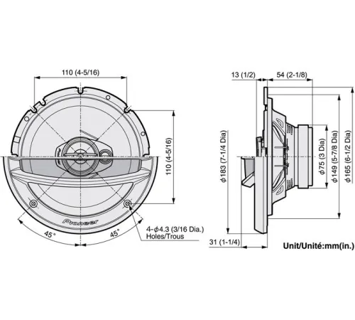 Коаксиальная АС  Pioneer TS-A2013i