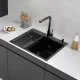 Кухонная мойка ARFEKA Eco AR мойка 600*500, коландер G, дозатор Black