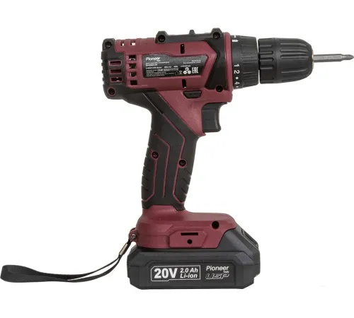Дрель-шуруповерт Pioneer Tools CD-M2002C-USP с 2-мя АКБ, кейс, оснастка