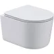 Унитаз подвесной Roxen Simple compact в комплекте с инсталляцией StounFix Dual Fresh 6 в 1 968480 кнопка: брашированное золото