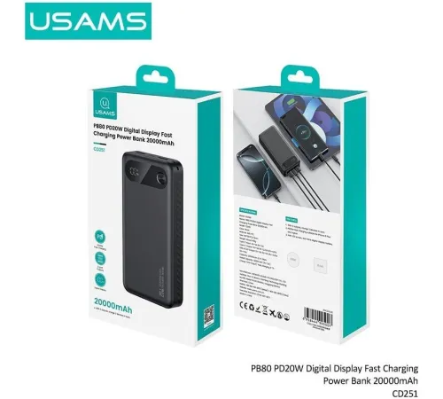 Внешний аккумулятор Usams CD251 PB80 20000mAh черный