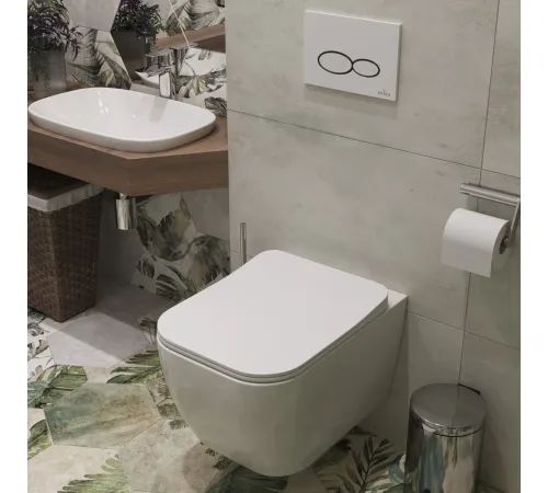 Унитаз подвесной Roxen Cube Bidet 530135-01X Rimless Soft Close с функцией биде